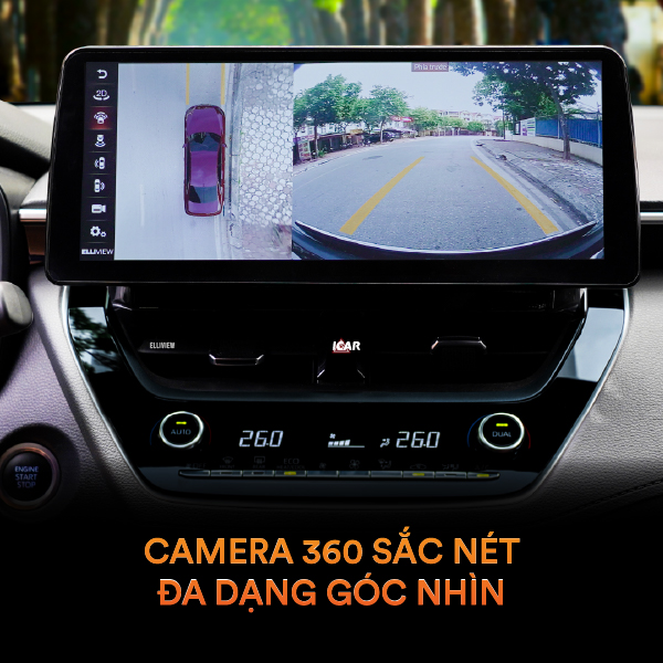 MÀN HÌNH ANDROID LIỀN CAM 360 ICAR ELLIVIEW Q4M